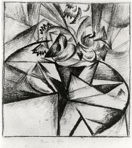 Cubo-Futurist Composition, 1915 (kul på papir)